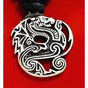Vintage Celtic Dragon Pendant Necklace: Sacred Symbol New